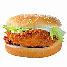 Crumbed chicken cheese burger