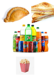 COMBO 1 - PIE/TOASTED HAM CHEESE/POPCORN/ABI BEVRAGE