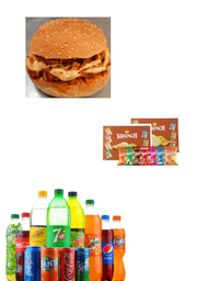 COMBO 2 - 2 CHICKEN FILLET BURGERS/ABI BEVERAGE/KRUNCH